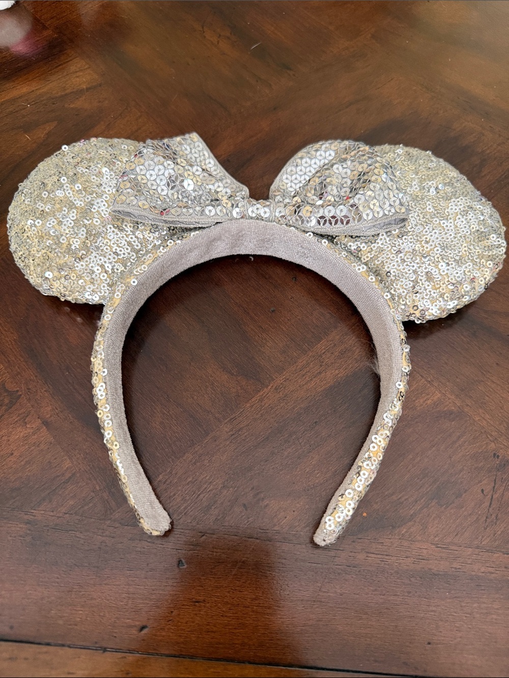 Disney Ears Sequin Minnie-Style Headband in Silver